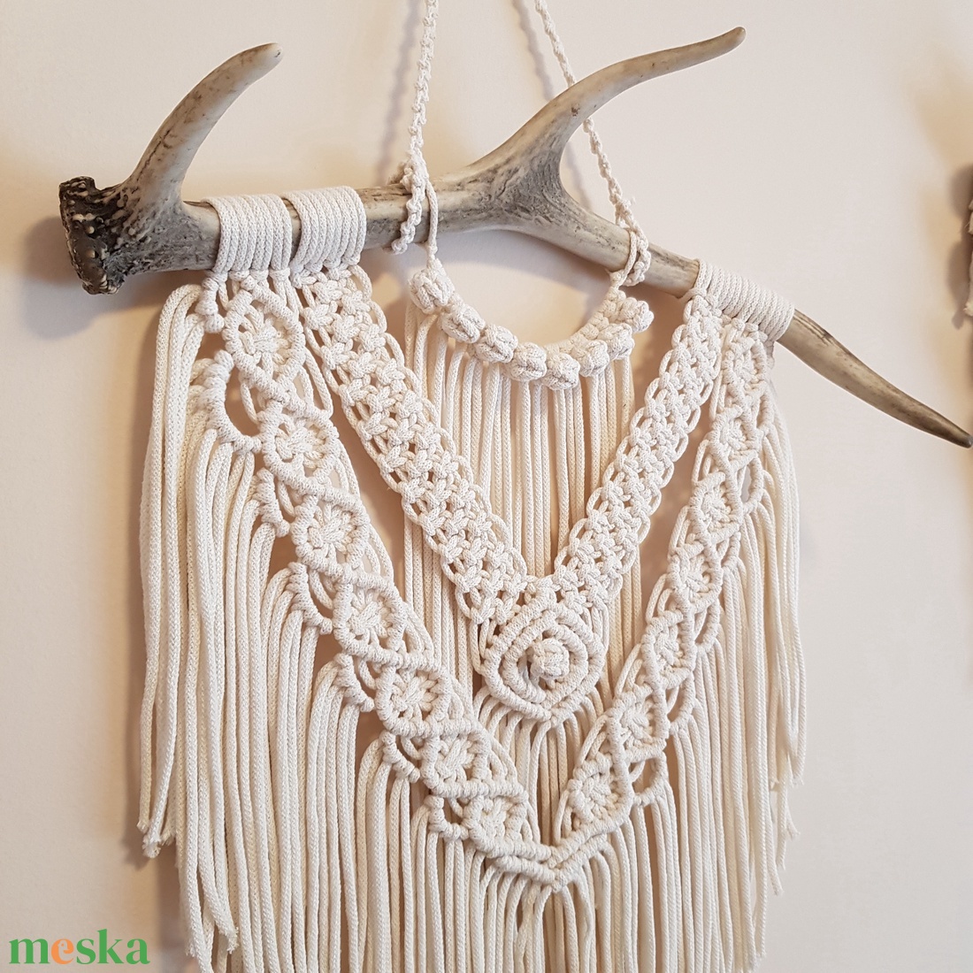 Agancsos makramé falidísz - otthon & életmód - dekoráció - fali és függő dekoráció - falra akasztható dekor - Meska.hu