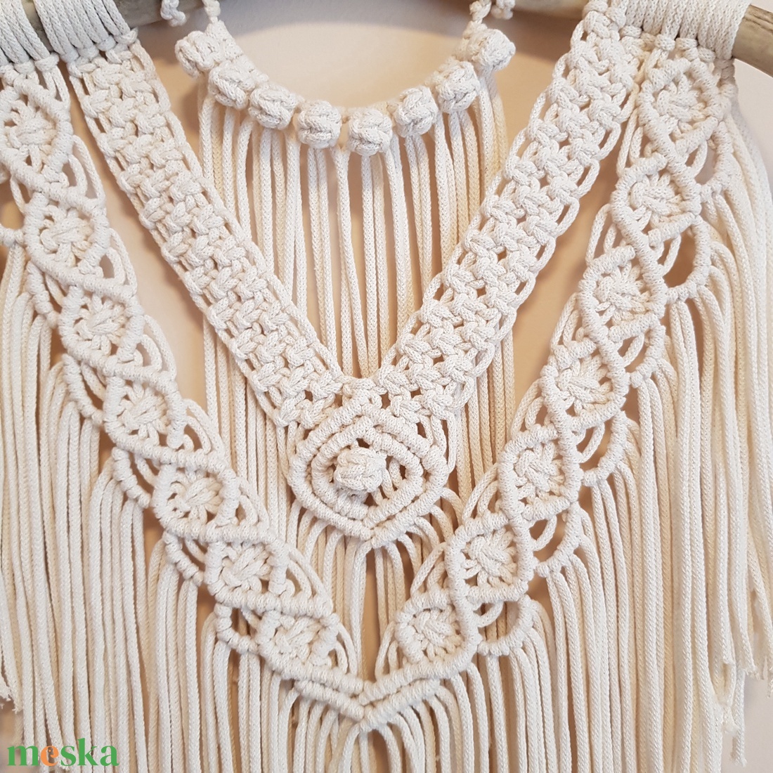 Agancsos makramé falidísz - otthon & életmód - dekoráció - fali és függő dekoráció - falra akasztható dekor - Meska.hu