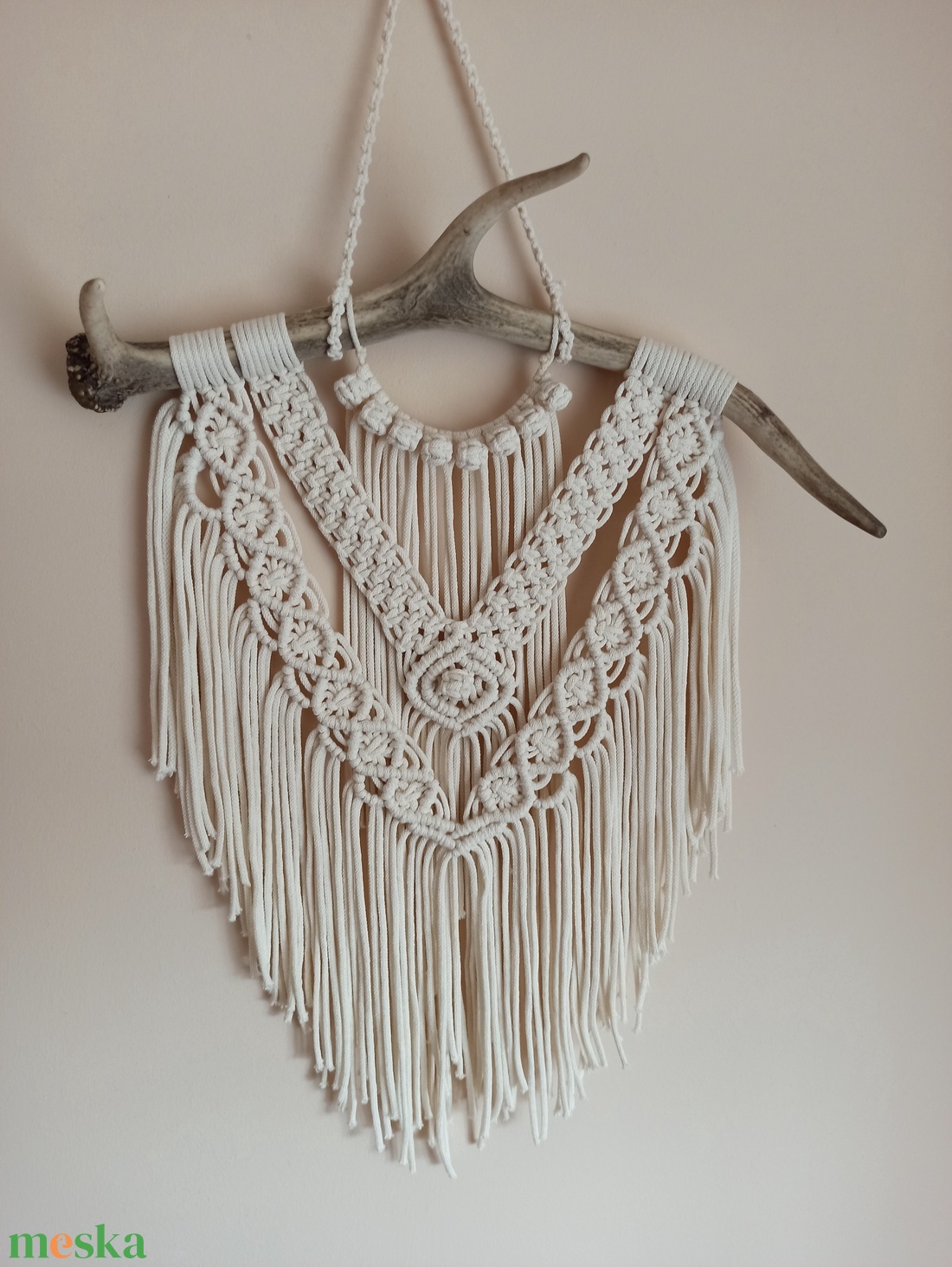 Agancsos makramé falidísz - otthon & életmód - dekoráció - fali és függő dekoráció - falra akasztható dekor - Meska.hu