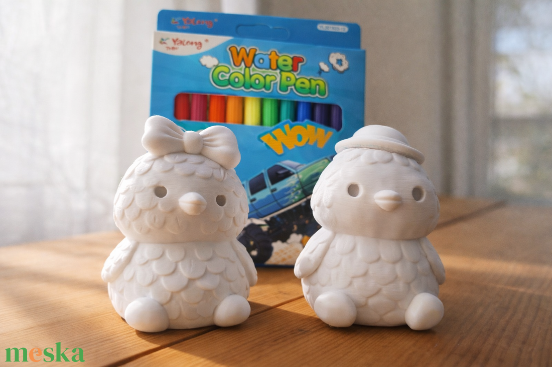 Színezhető Tavaszi Csibe Pár � Kreatív 3D színező szett - diy (csináld magad) - egységcsomag - Meska.hu