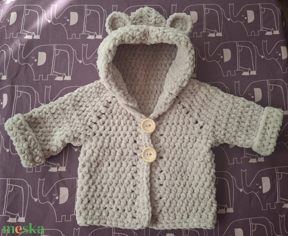 Horgolt kabátka újszülött babáknak - ruha & divat - babaruha & gyerekruha - pulóver - Meska.hu