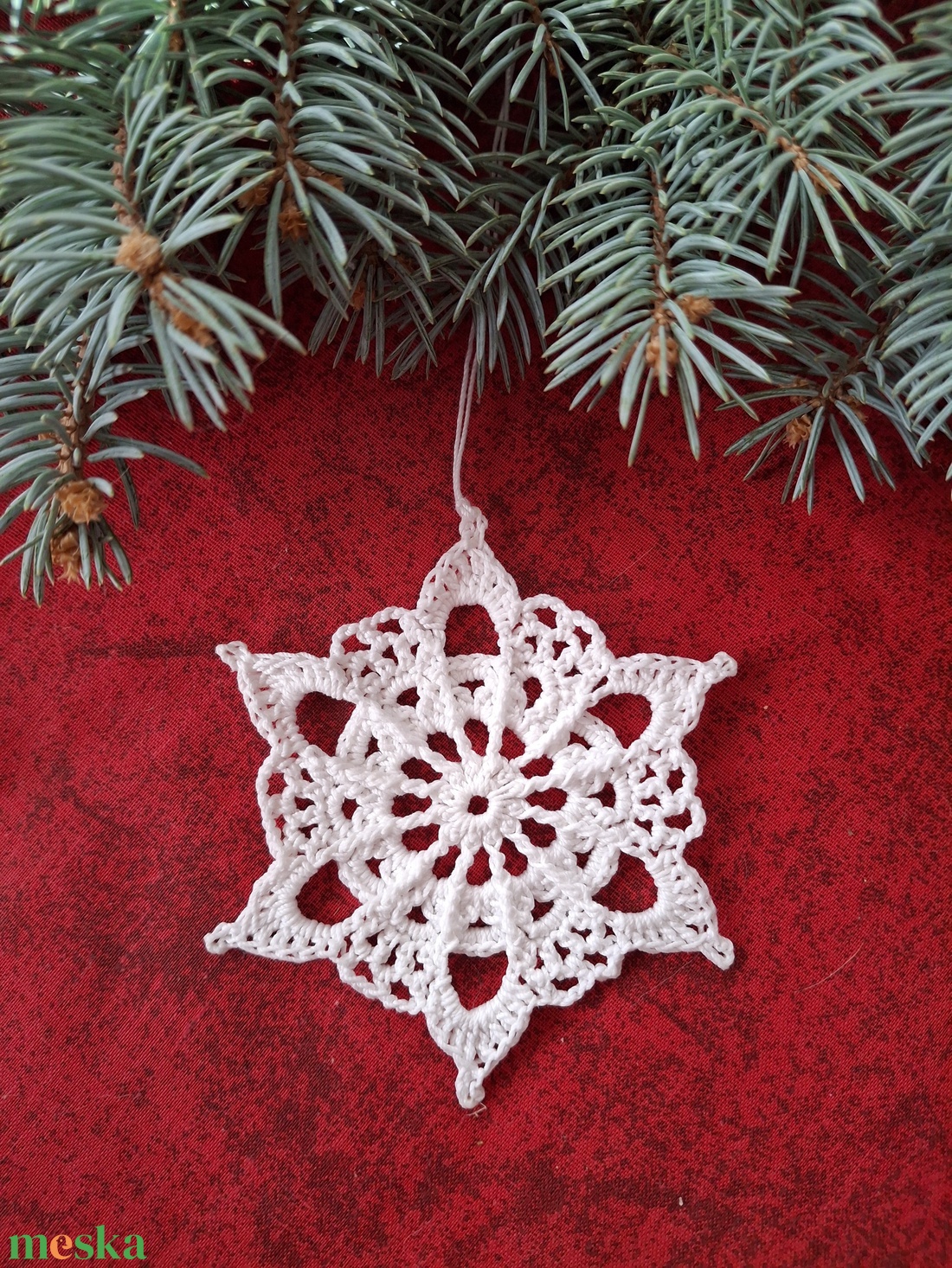 Horgolt karácsonyi dísz - karácsony - karácsonyi lakásdekoráció - karácsonyfadíszek - Meska.hu