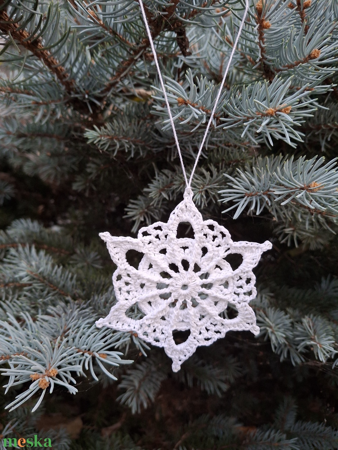 Horgolt karácsonyi dísz - karácsony - karácsonyi lakásdekoráció - karácsonyfadíszek - Meska.hu