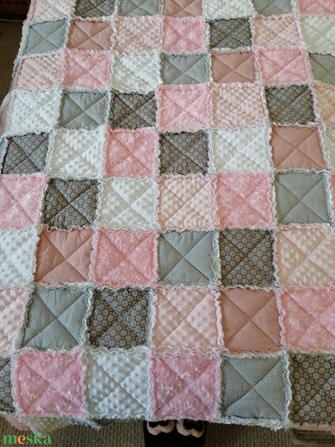 Rongypaplan /rag quilt patchwork takaró  - otthon & életmód - babaszoba, gyerekszoba - babatakaró, gyerek pléd - Meska.hu