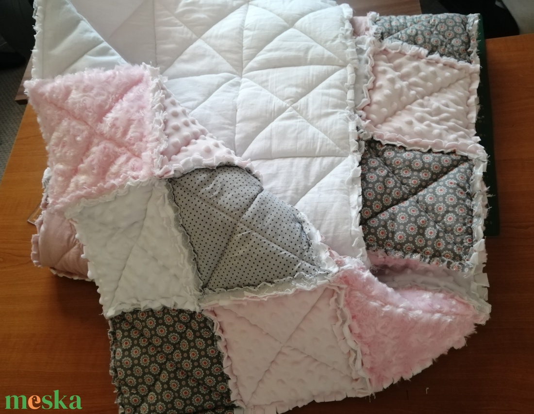 Rongypaplan /rag quilt patchwork takaró  - otthon & életmód - babaszoba, gyerekszoba - babatakaró, gyerek pléd - Meska.hu