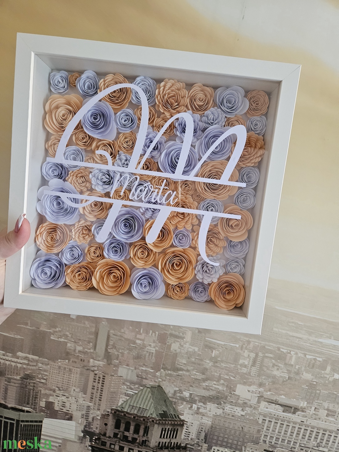 Egyedi névvel ellátot papír virág box, shadowbox - otthon & életmód - dekoráció - kép & falikép - képkeret - Meska.hu Egyedi névvel ellátot papír virág box, shadowbox - otthon & életmód - dekoráció - kép & falikép - képkeret - Meska.hu