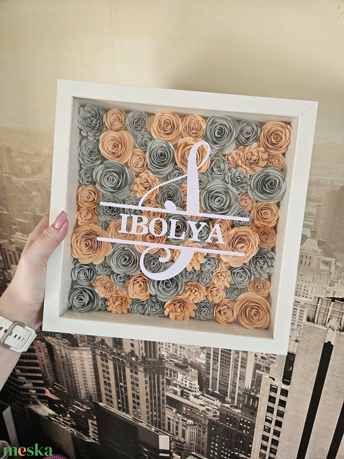 Egyedi névvel ellátot papír virág box, shadowbox - otthon & életmód - dekoráció - kép & falikép - képkeret - Meska.hu Egyedi névvel ellátot papír virág box, shadowbox - otthon & életmód - dekoráció - kép & falikép - képkeret - Meska.hu