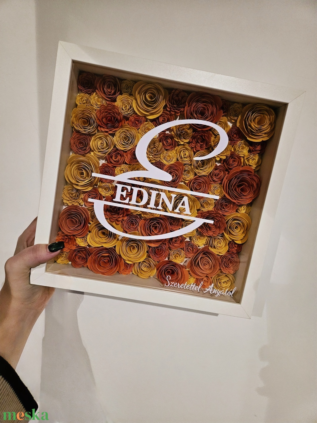 Egyedi névvel ellátot papír virág box, shadowbox - otthon & életmód - dekoráció - kép & falikép - képkeret - Meska.hu Egyedi névvel ellátot papír virág box, shadowbox - otthon & életmód - dekoráció - kép & falikép - képkeret - Meska.hu