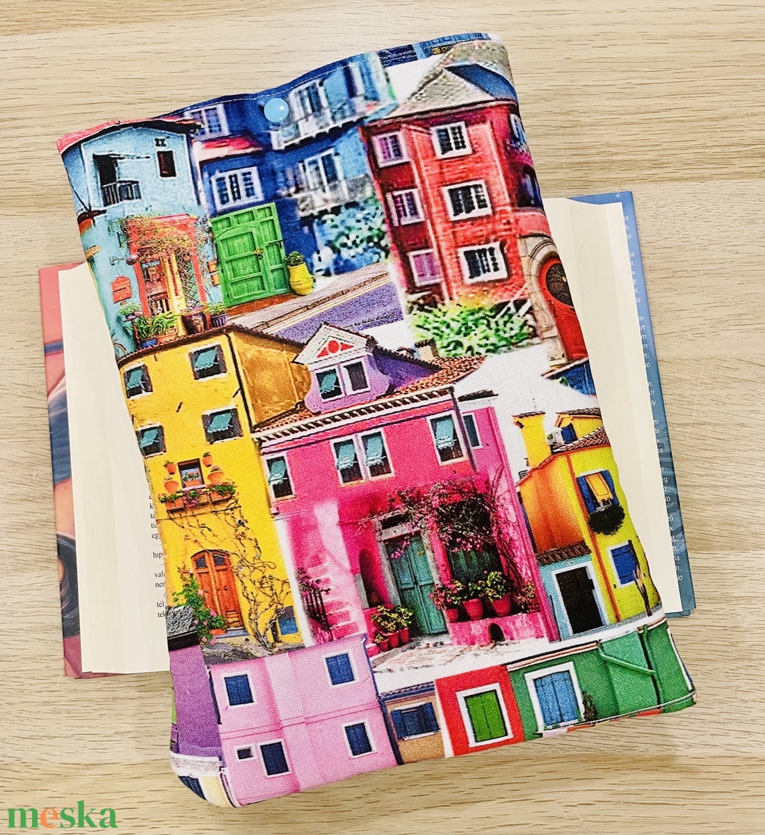 Nagy zárható könyvtok/ tablet tok  (mediterrán)  - otthon & életmód - papír, írószer - könyv- és füzetborító - Meska.hu