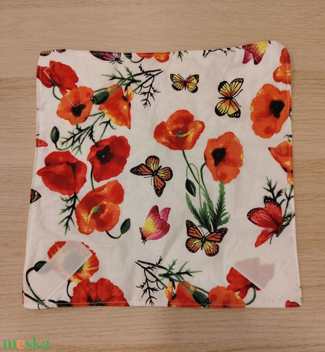 Pipacsos újraszalvéta - táska & tok - uzsonna- & ebéd tartó - szendvics csomagoló - Meska.hu