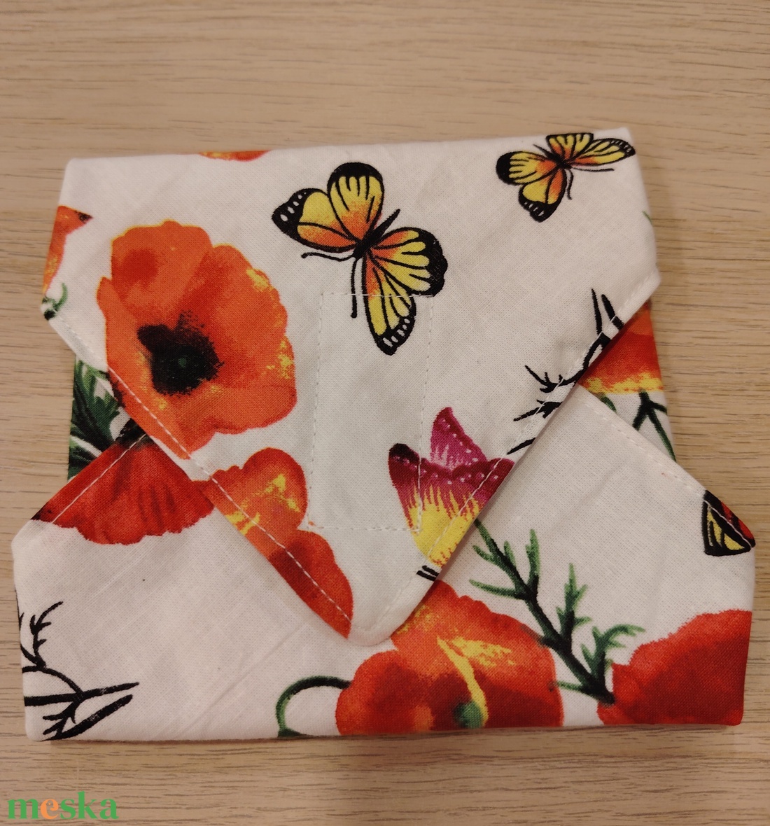 Pipacsos újraszalvéta - táska & tok - uzsonna- & ebéd tartó - szendvics csomagoló - Meska.hu