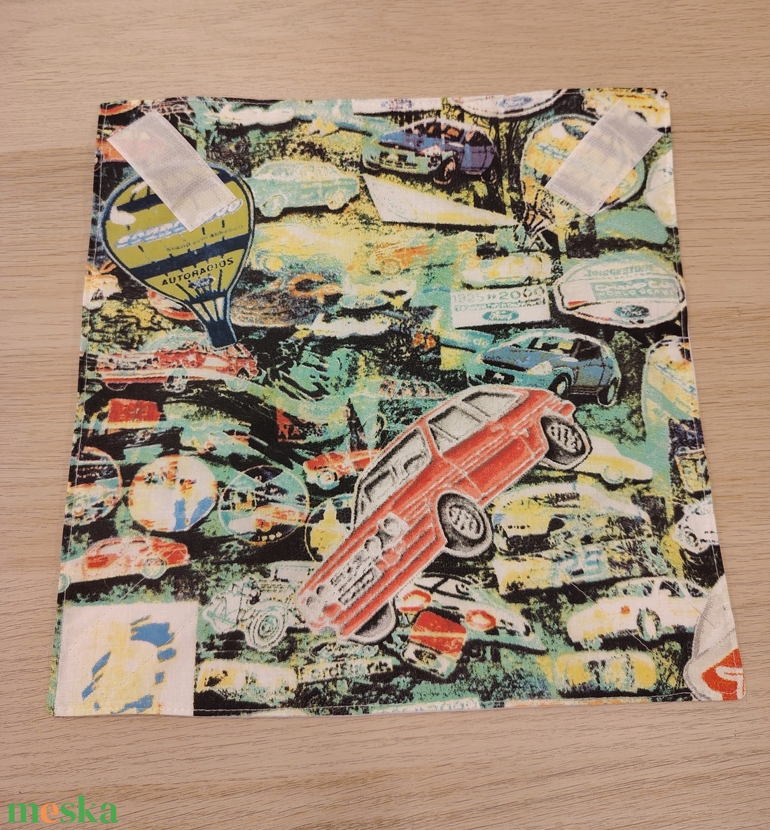 Retro autós újraszalvéta - táska & tok - uzsonna- & ebéd tartó - szendvics csomagoló - Meska.hu