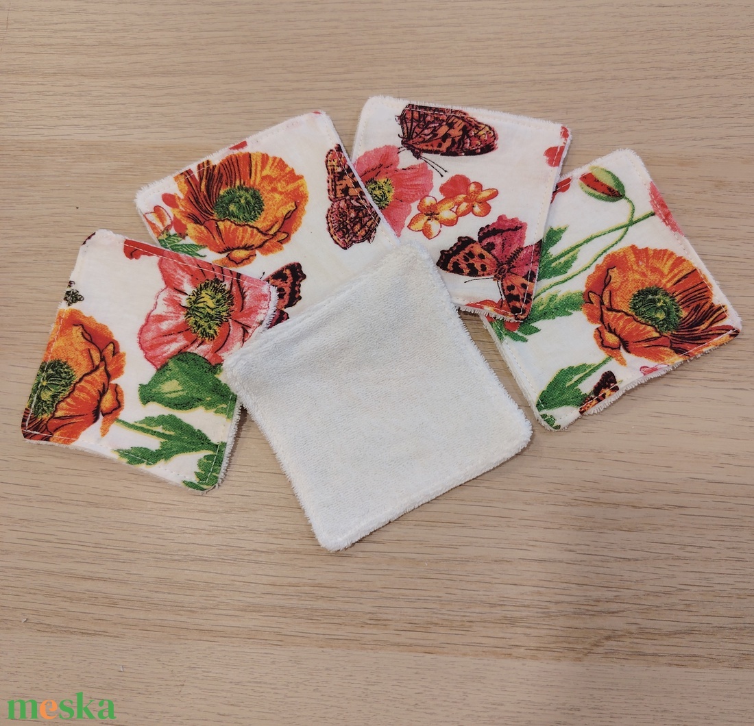 Pipacsos arctisztító párnácskák - szépségápolás - arcápolás - arctisztító korong - Meska.hu