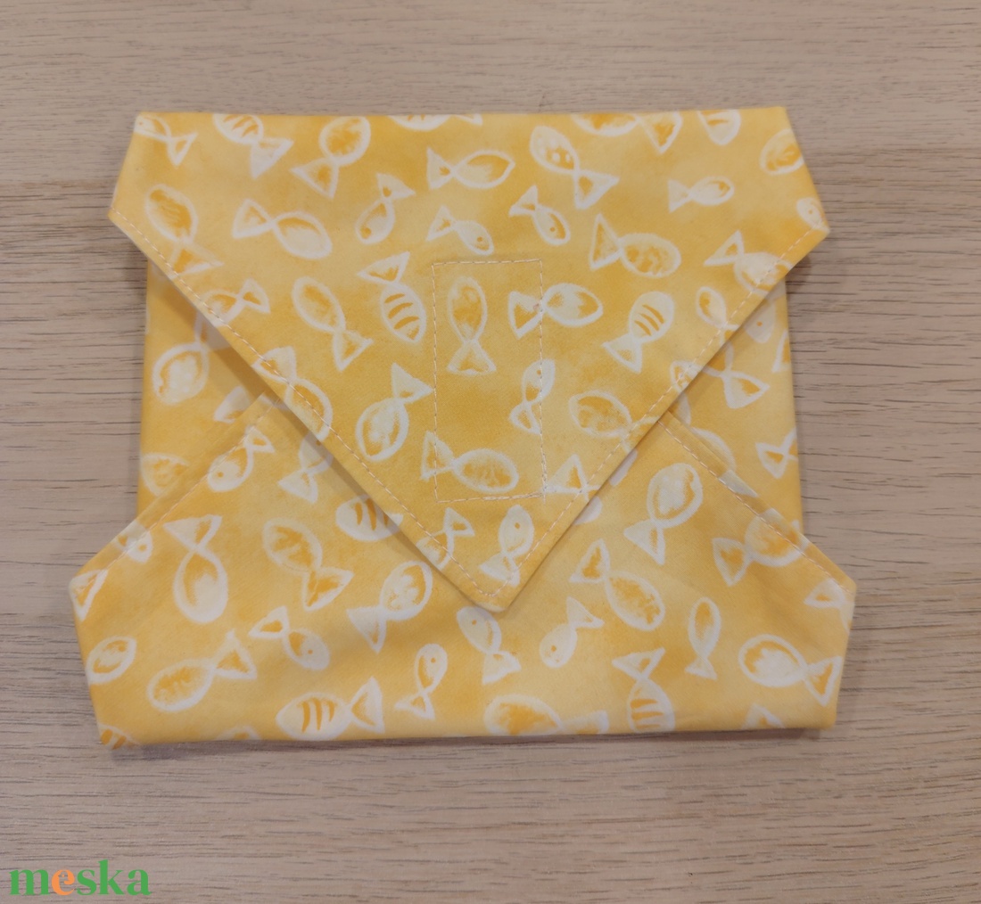 Halacskás  újraszalvéta (narancs) - táska & tok - uzsonna- & ebéd tartó - szendvics csomagoló - Meska.hu