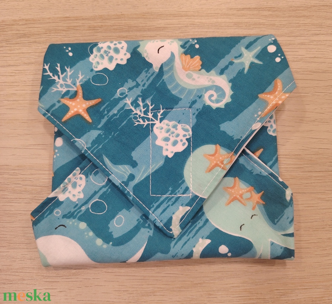 Tengeri újraszalvéta - táska & tok - uzsonna- & ebéd tartó - szendvics csomagoló - Meska.hu