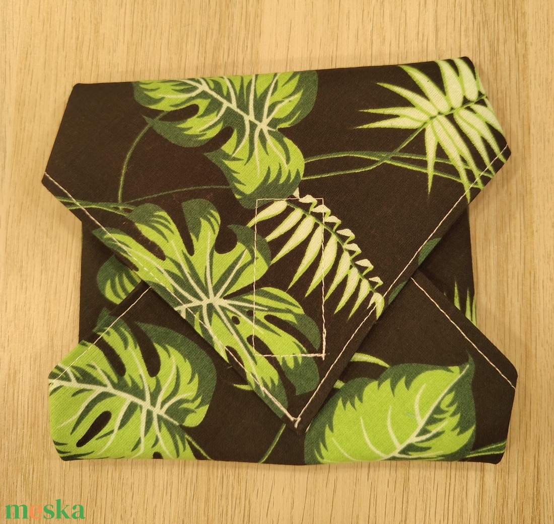 Növényes újraszalvéta - táska & tok - uzsonna- & ebéd tartó - szendvics csomagoló - Meska.hu