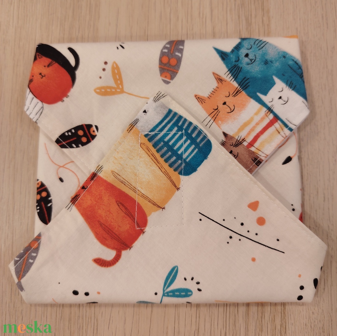 Cicás újraszalvéta - táska & tok - uzsonna- & ebéd tartó - szendvics csomagoló - Meska.hu