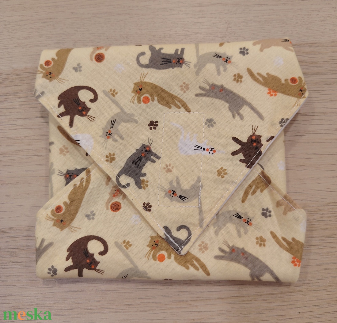 Cicás újraszalvéta - táska & tok - uzsonna- & ebéd tartó - szendvics csomagoló - Meska.hu
