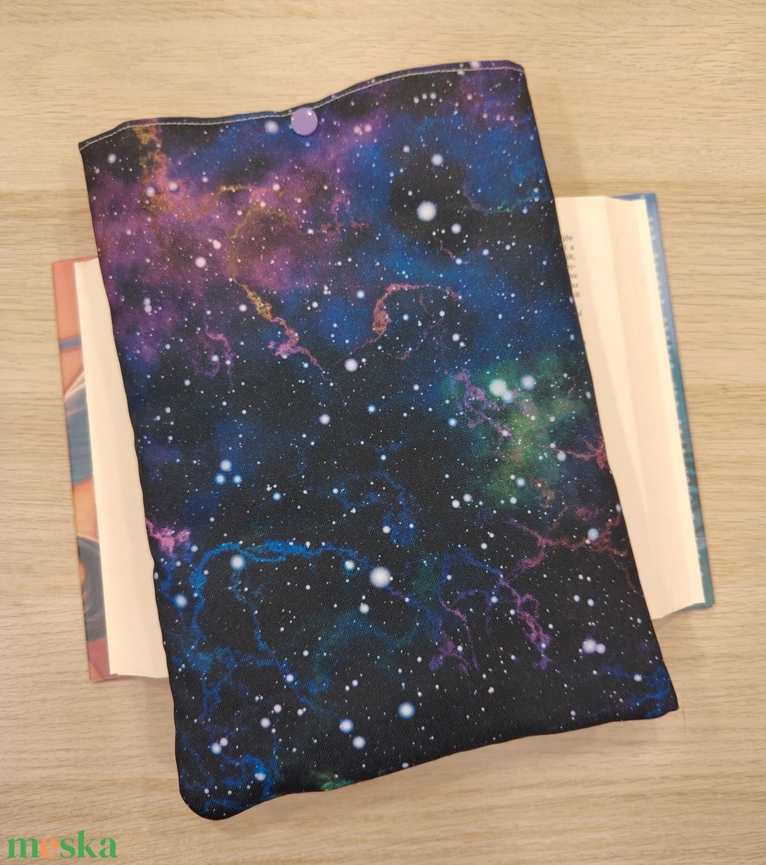 Nagy zárható vízhatlan könyvtok/tablet tok  (galaxis)  - otthon & életmód - papír, írószer - könyv- és füzetborító - Meska.hu