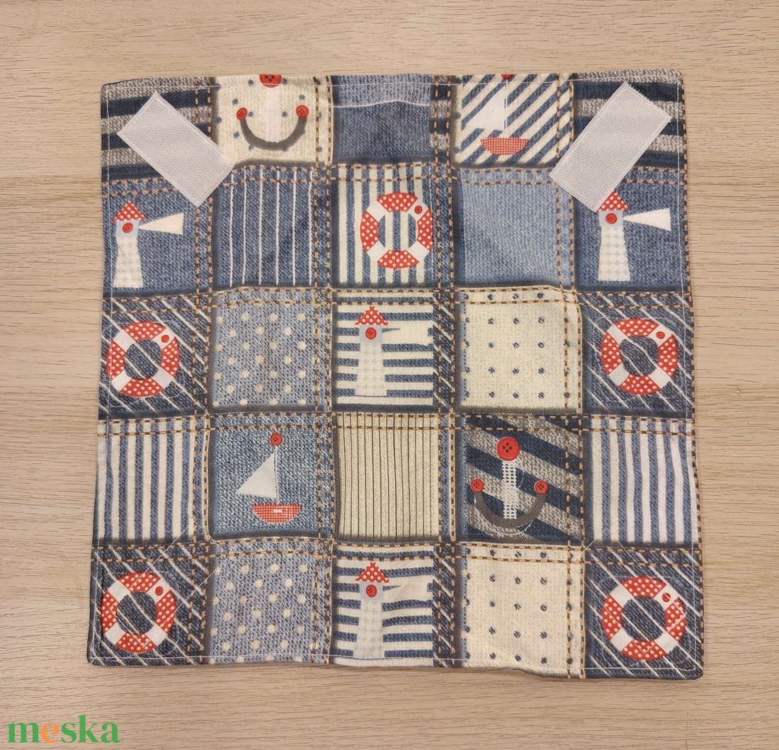 Tengerész újraszalvéta - táska & tok - uzsonna- & ebéd tartó - szendvics csomagoló - Meska.hu