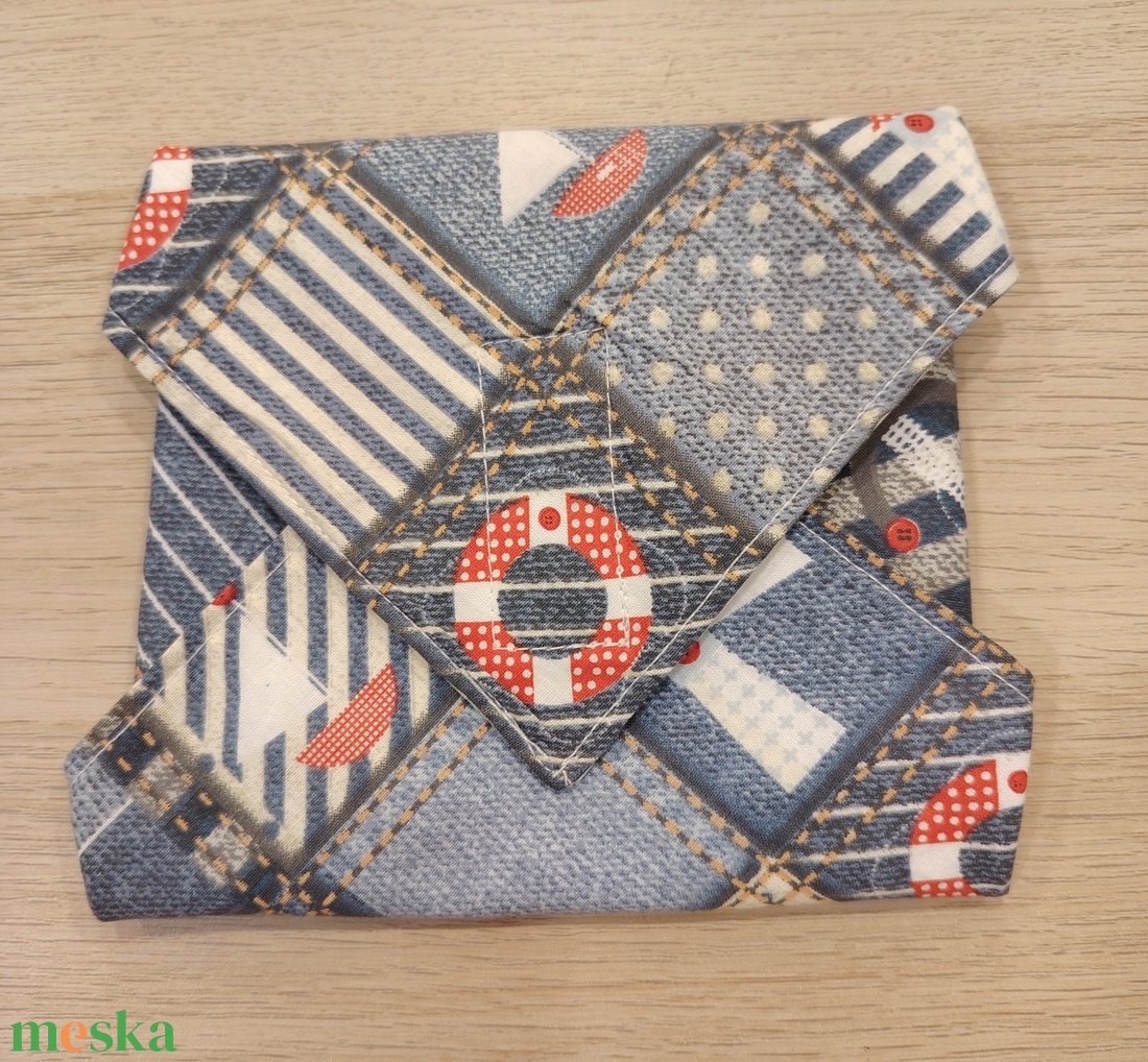 Tengerész újraszalvéta - táska & tok - uzsonna- & ebéd tartó - szendvics csomagoló - Meska.hu