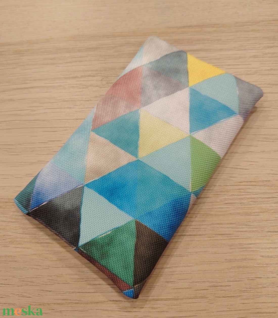 Kék háromszögek zsepitartó - táska & tok - pénztárca & más tok - zsebkendőtartó tok - Meska.hu