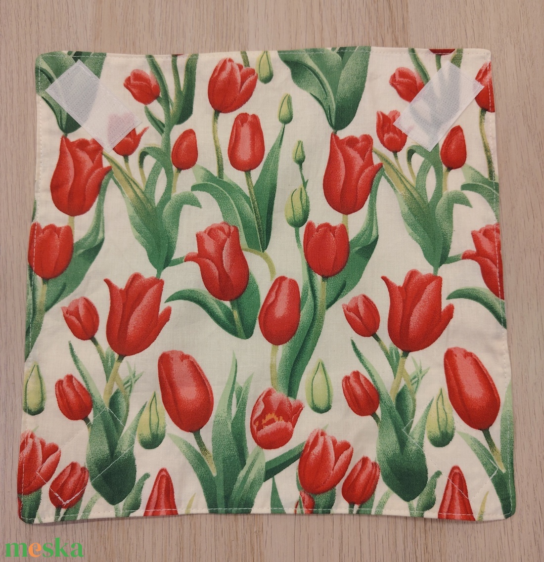 Tulipános újraszalvéta - táska & tok - uzsonna- & ebéd tartó - szendvics csomagoló - Meska.hu