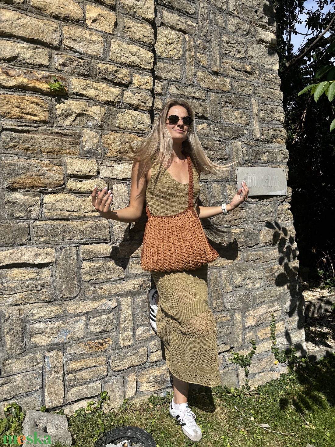 Brown mermaid crochet bag - táska & tok - kézitáska & válltáska - alkalmi táska - Meska.hu