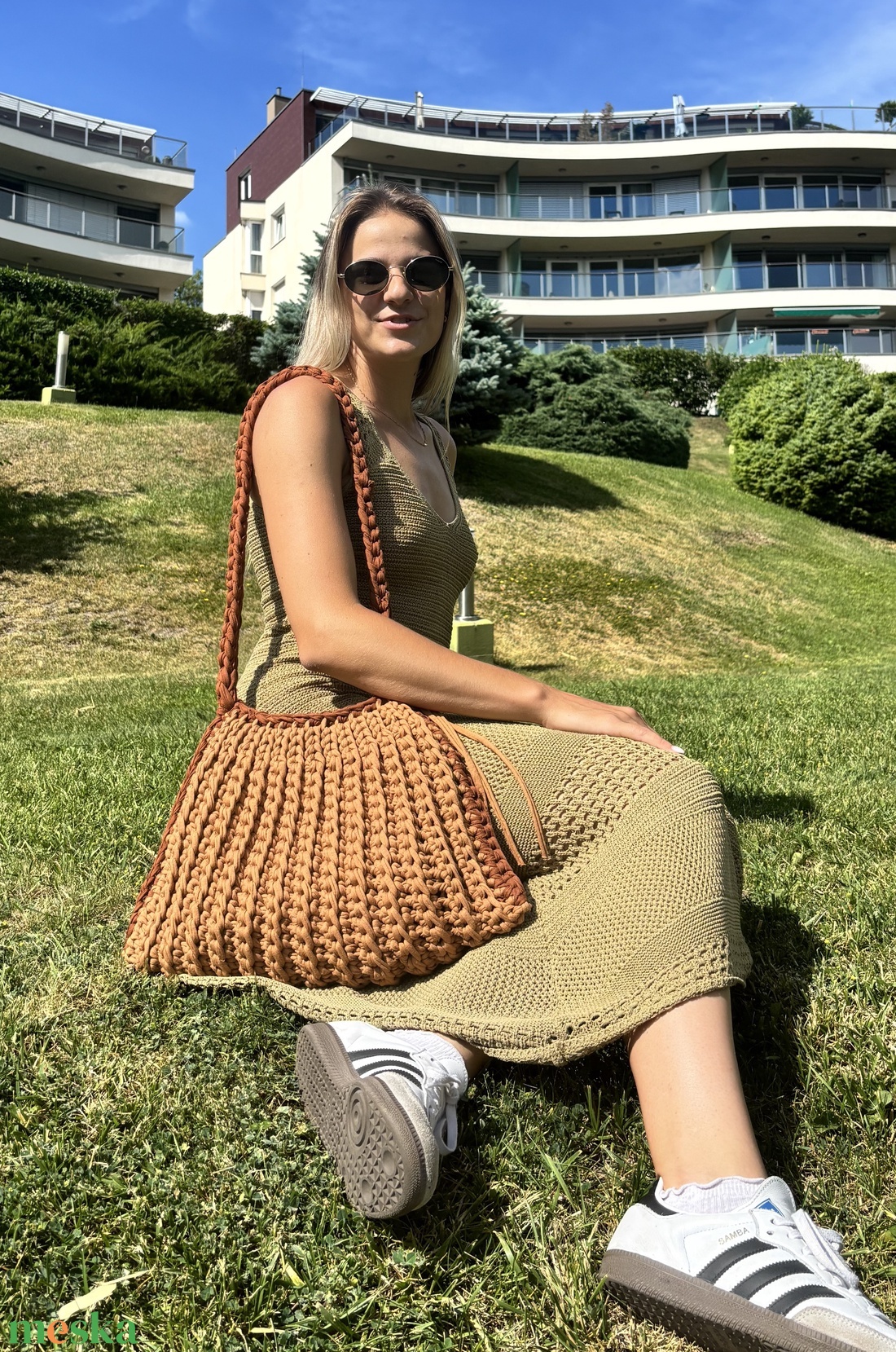 Brown mermaid crochet bag - táska & tok - kézitáska & válltáska - alkalmi táska - Meska.hu
