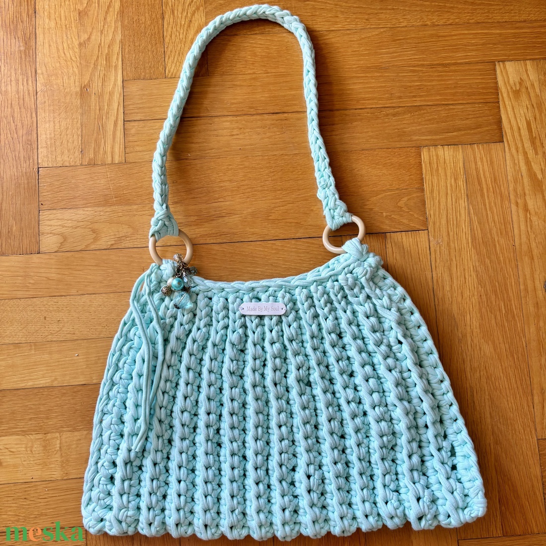 Turquoise mermaid crochet bag - táska & tok - kézitáska & válltáska - alkalmi táska - Meska.hu