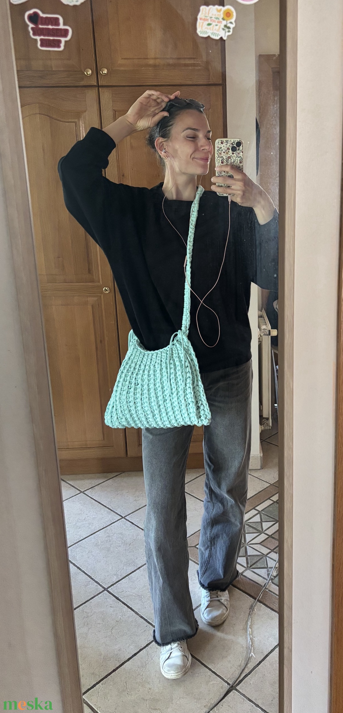 Turquoise mermaid crochet bag - táska & tok - kézitáska & válltáska - alkalmi táska - Meska.hu