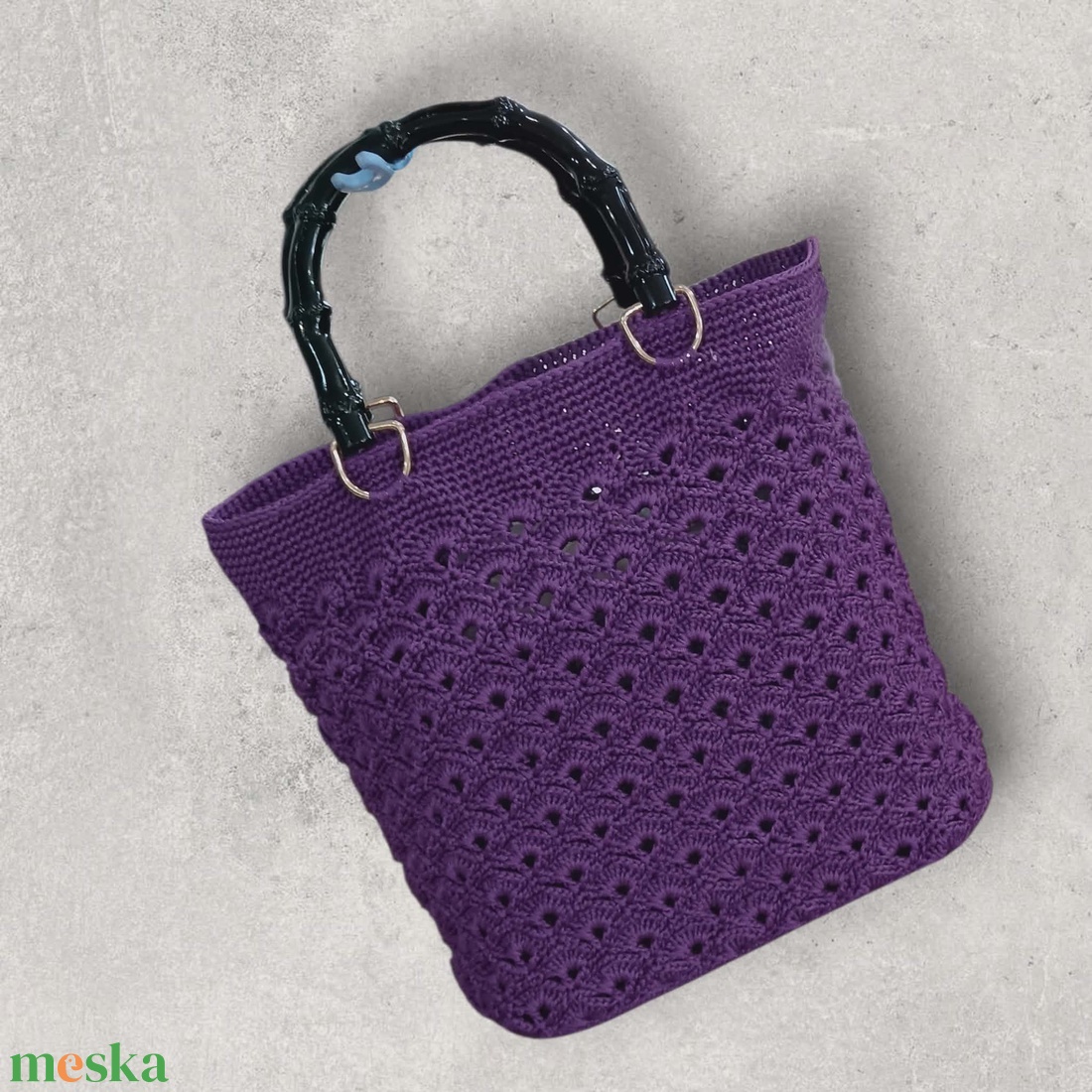 Lila horgolt kézitáska - táska & tok - kézitáska & válltáska - kézitáska - Meska.hu