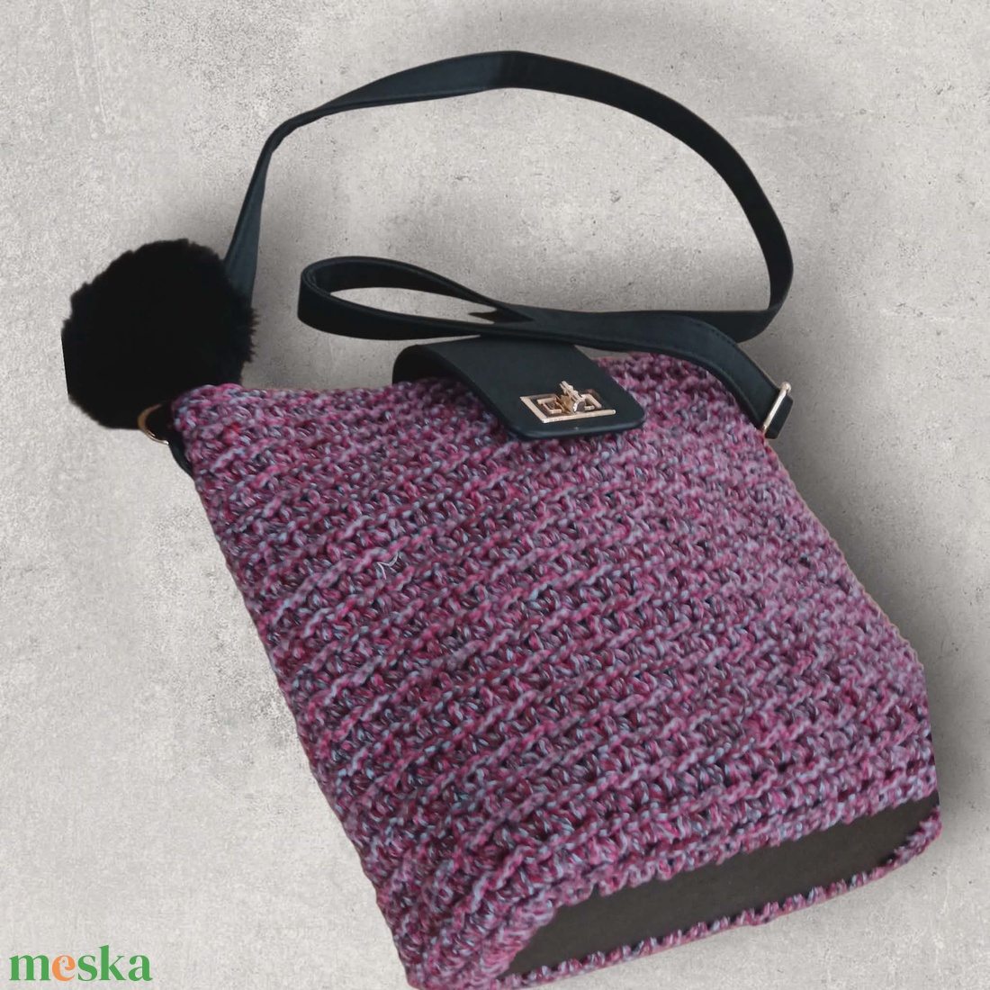 Bordó cirkás horgolt válltáska - táska & tok - kézitáska & válltáska - válltáska - Meska.hu