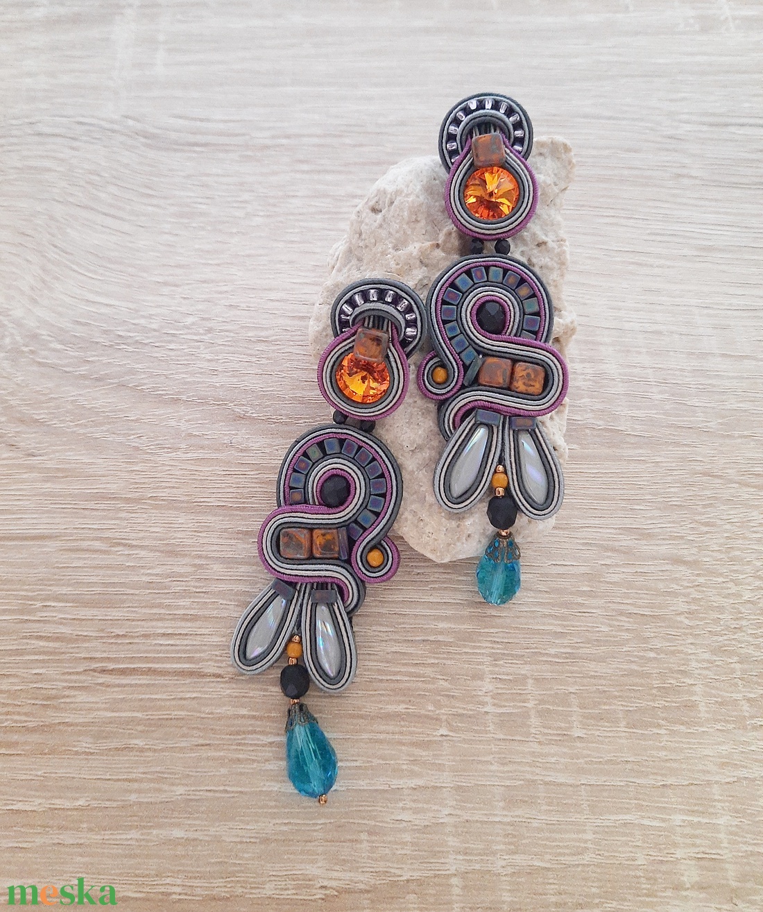 Elegáns sujtás fülbevaló - ékszer - fülbevaló - csillár fülbevaló - Meska.hu