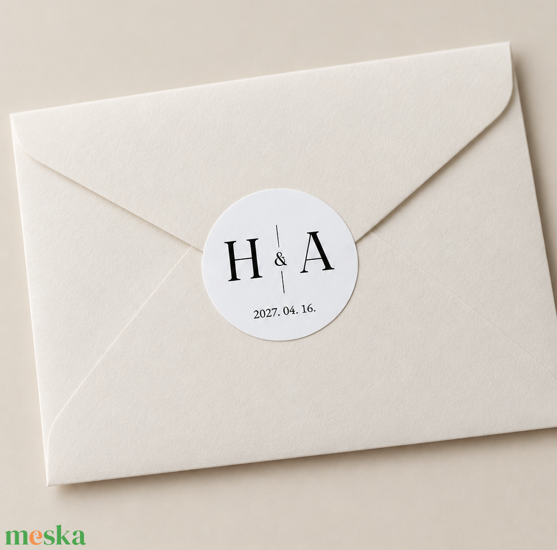 Monogramos esküvői matrica - esküvő - meghívó & kártya - esküvői borítékzáró matrica - Meska.hu