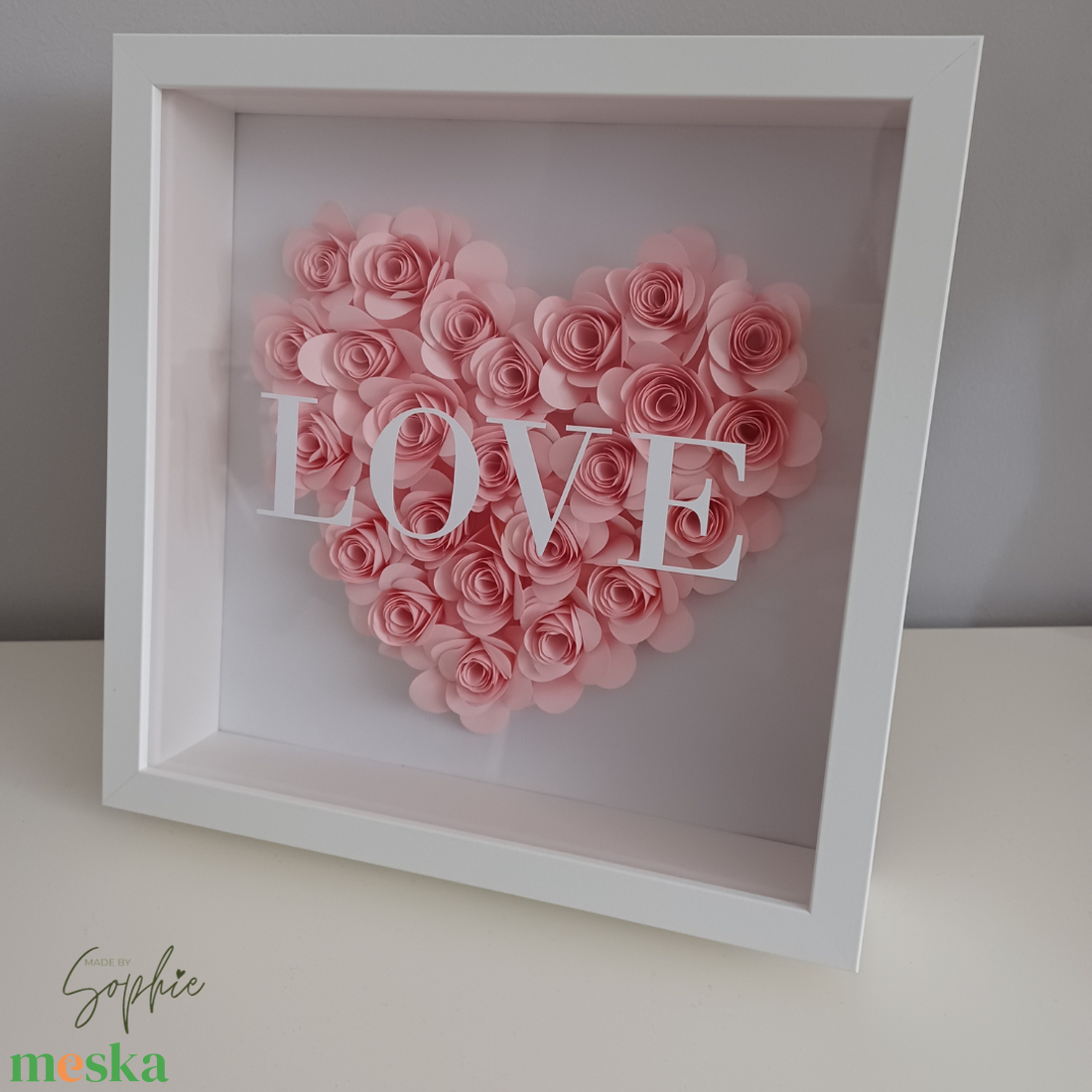 Valentin-napi papírvirág box  - otthon & életmód - dekoráció - kép & falikép - képkeret - Meska.hu