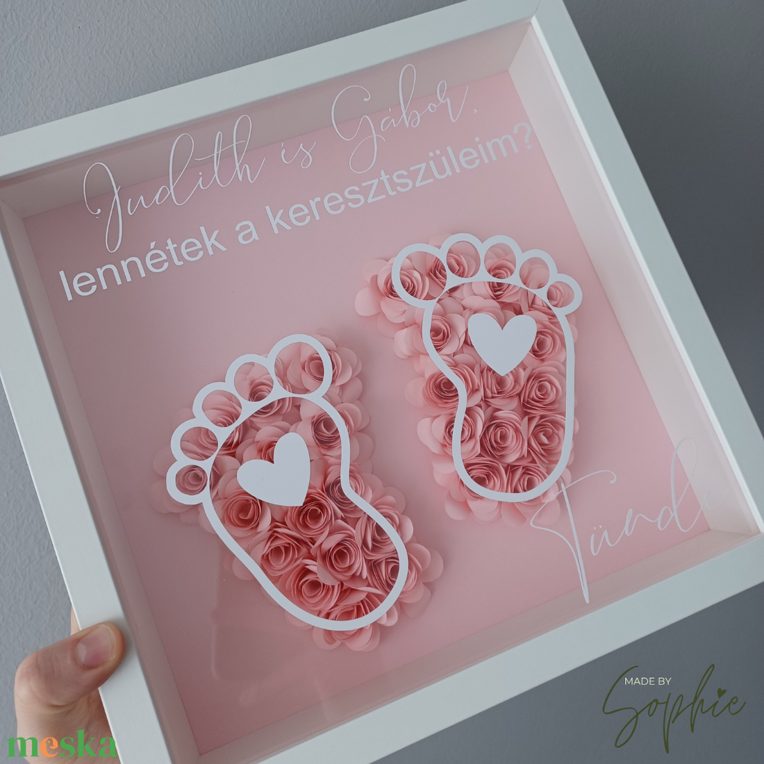 Keresztszülő felkérő box - otthon & életmód - dekoráció - kép & falikép - képkeret - Meska.hu