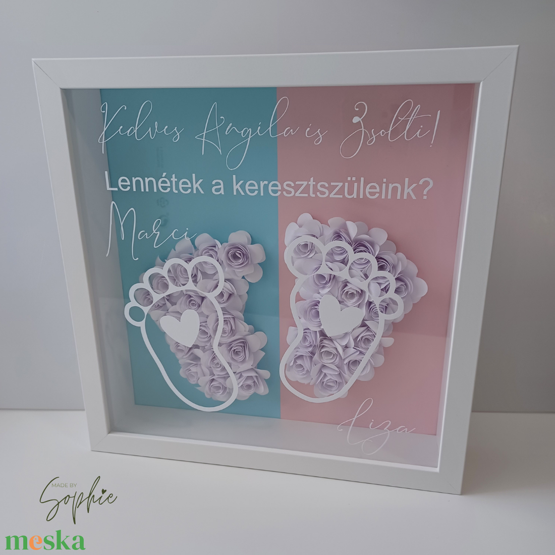 Keresztszülő felkérő box - otthon & életmód - dekoráció - kép & falikép - képkeret - Meska.hu