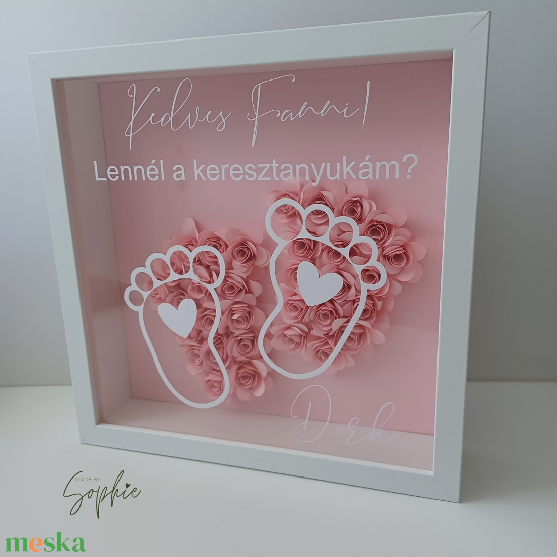 Keresztszülő felkérő box - otthon & életmód - dekoráció - kép & falikép - képkeret - Meska.hu