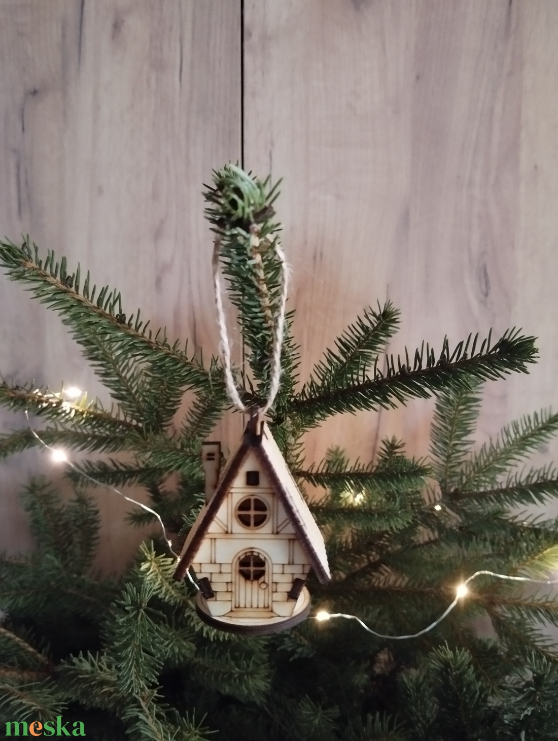 Kisház karácsonyfa dísz  - karácsony - karácsonyi lakásdekoráció - karácsonyfadíszek - Meska.hu