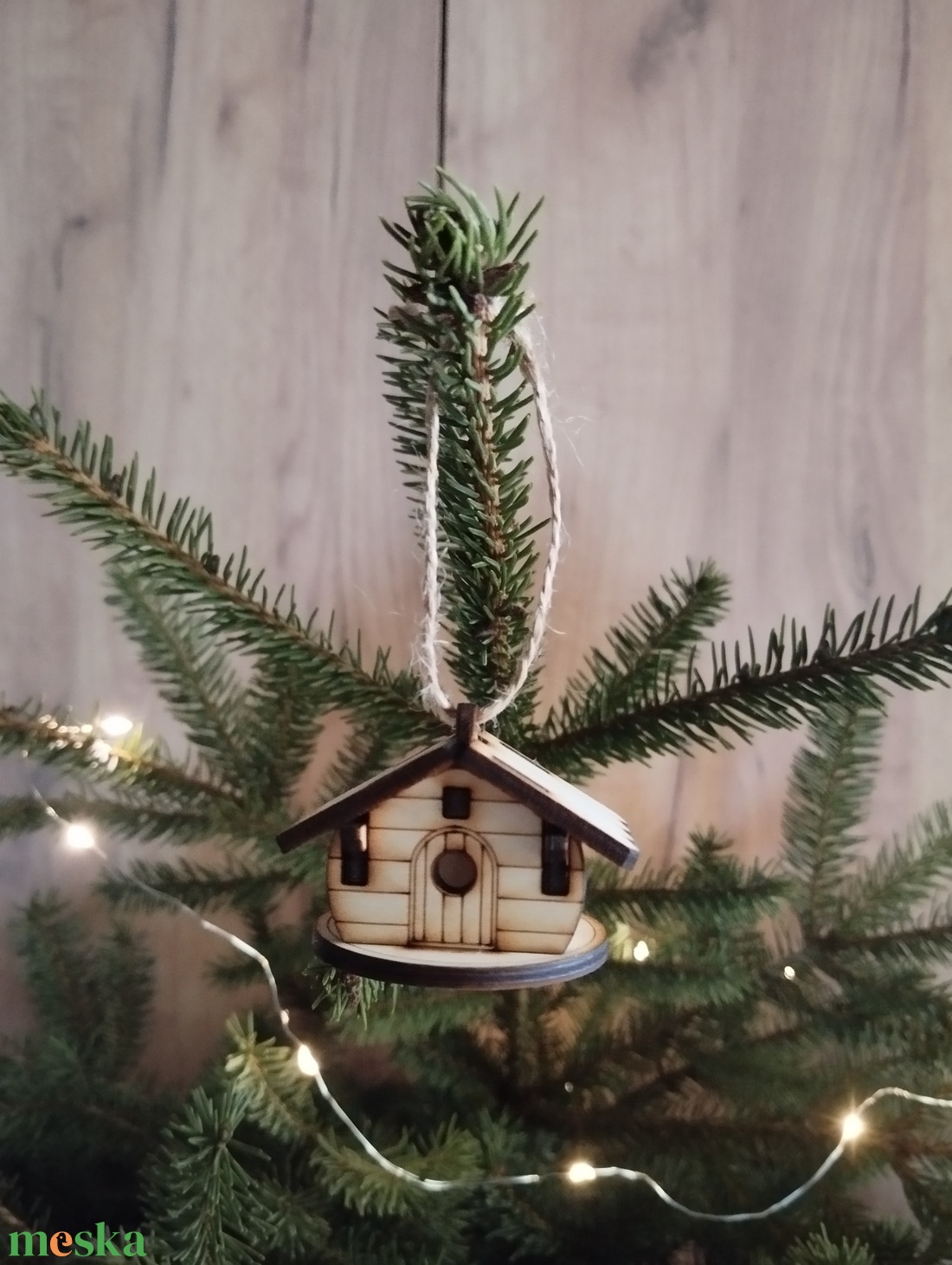 Kisház karácsonyfa dísz  - karácsony - karácsonyi lakásdekoráció - karácsonyfadíszek - Meska.hu