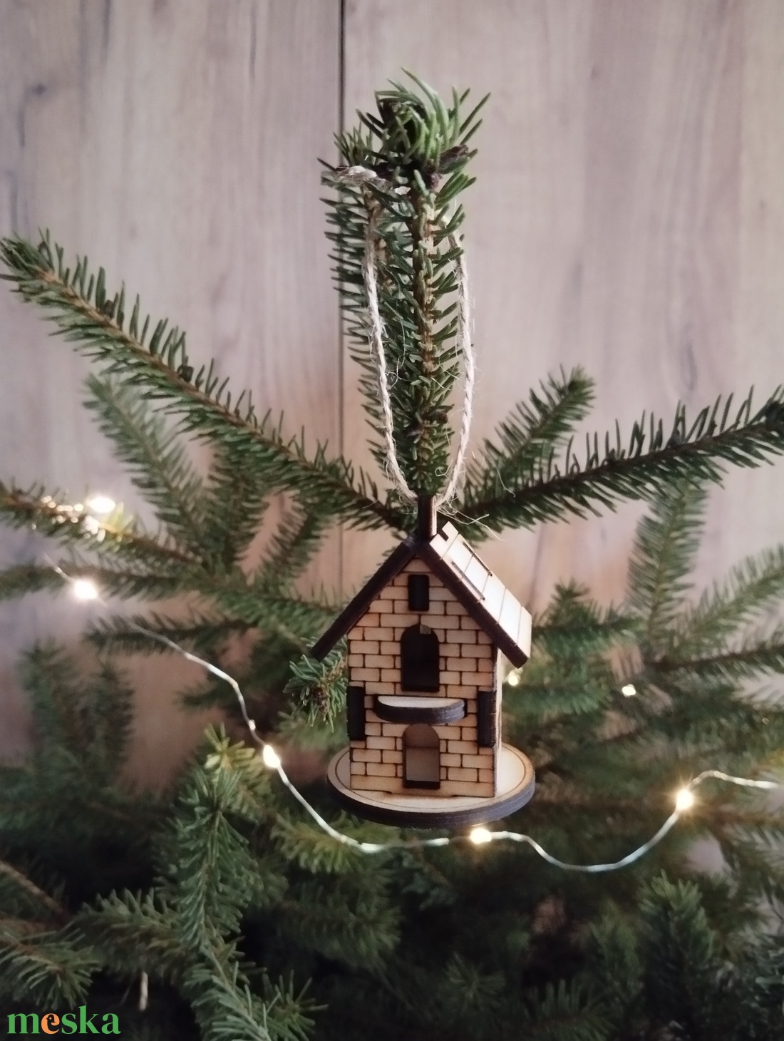 Kisház karácsonyfa dísz  - karácsony - karácsonyi lakásdekoráció - karácsonyfadíszek - Meska.hu