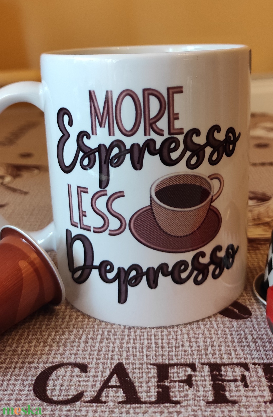 More espresso less depresso - otthon & életmód - konyhafelszerelés, tálalás - tálalás - bögre & csésze - Meska.hu More espresso less depresso - otthon & életmód - konyhafelszerelés, tálalás - tálalás - bögre & csésze - Meska.hu