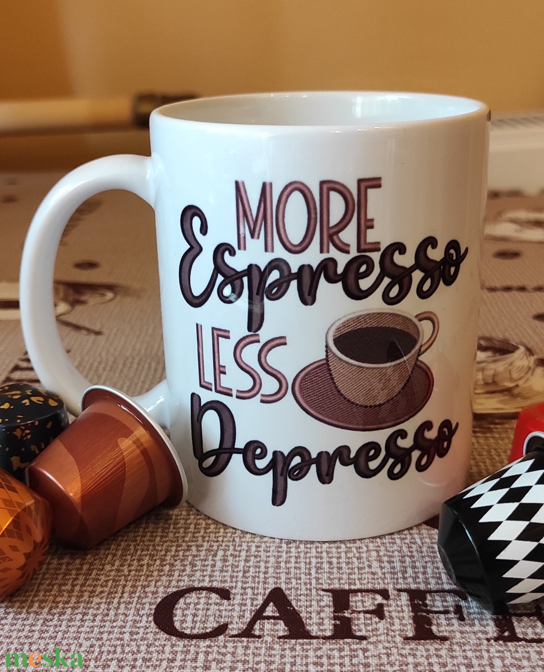 More espresso less depresso - otthon & életmód - konyhafelszerelés, tálalás - tálalás - bögre & csésze - Meska.hu More espresso less depresso - otthon & életmód - konyhafelszerelés, tálalás - tálalás - bögre & csésze - Meska.hu