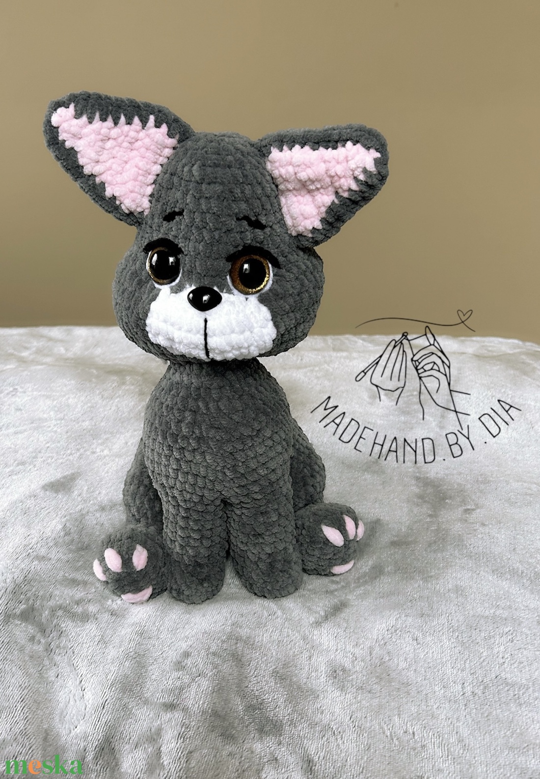 Horgolt Cica - játék & sport - plüssállat & játékfigura - cica - Meska.hu