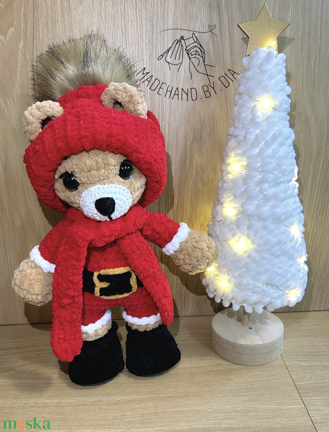 Mikulás Maci - játék & sport - plüssállat & játékfigura - maci - Meska.hu
