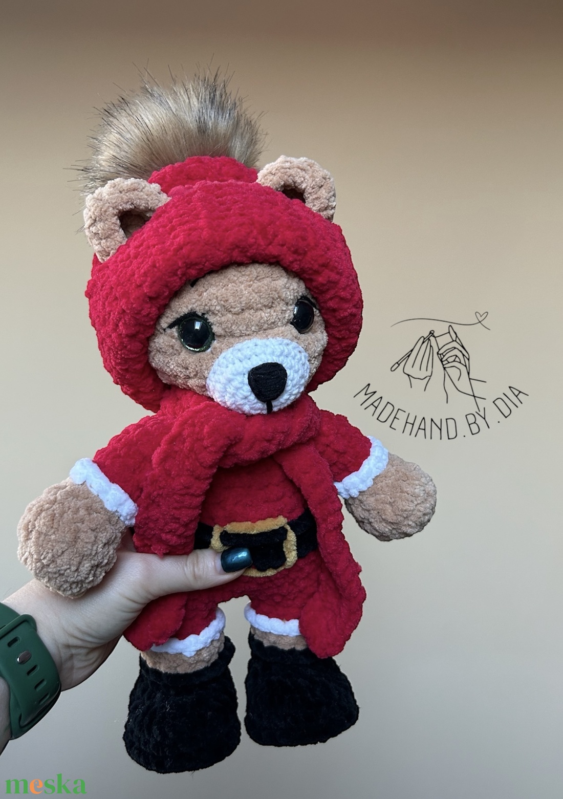 Mikulás Maci - játék & sport - plüssállat & játékfigura - maci - Meska.hu