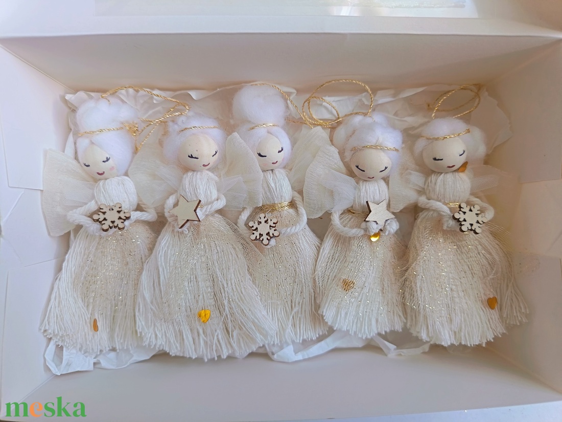 Angyalok sütisdobozban karácsonyfadísz dekoráció - karácsony - karácsonyi lakásdekoráció - karácsonyfadíszek - Meska.hu