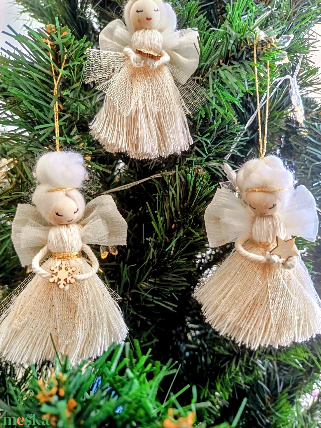Angyalok sütisdobozban karácsonyfadísz dekoráció - karácsony - karácsonyi lakásdekoráció - karácsonyfadíszek - Meska.hu
