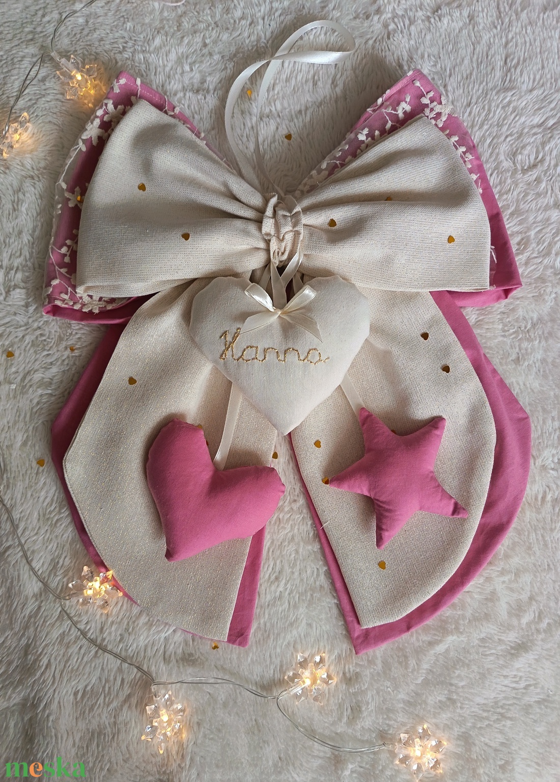 Babaváró Babaköszöntő Névtábla babaszobára masnin - otthon & életmód - babaszoba, gyerekszoba - babaszoba dekoráció - Meska.hu